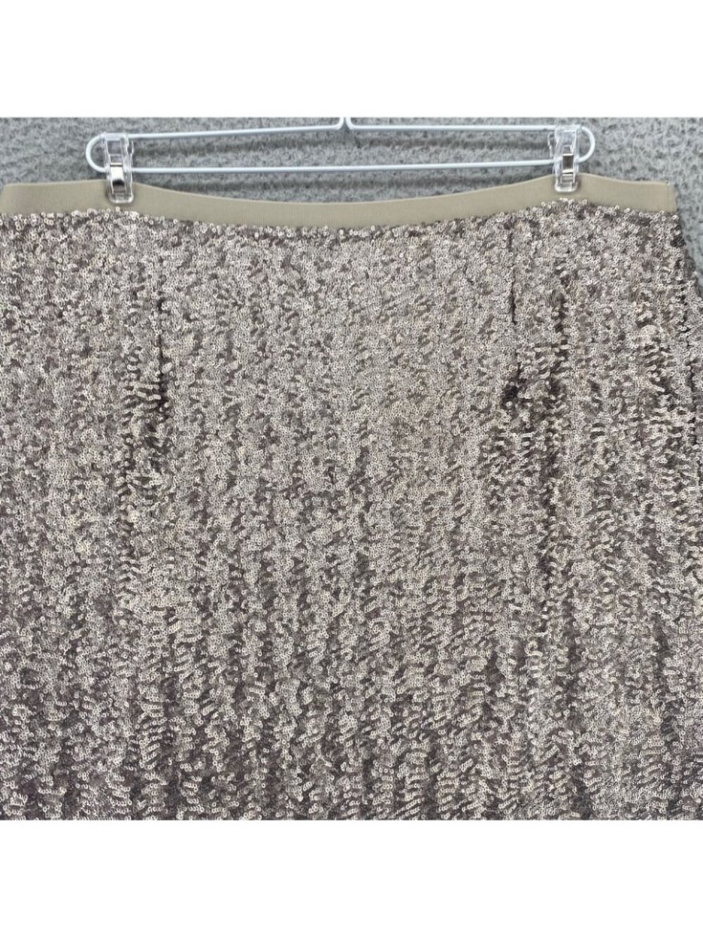 J Jill Skirt Womens Large Silver Sequins Pull On Knee Length Straight Pencil NWT - Picture 4 of 11
